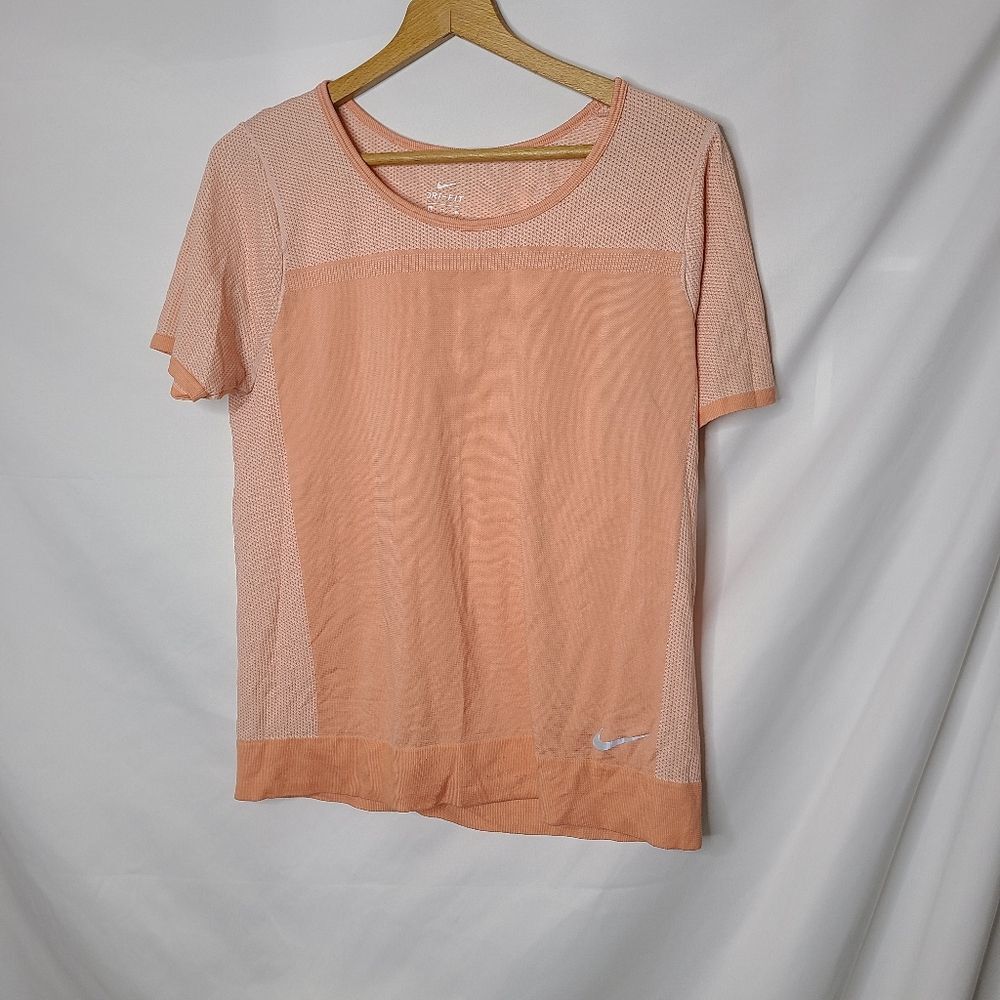 Nike Dri-fit Infinite Short Sleeve Peach Running Shirt Sz XL‎